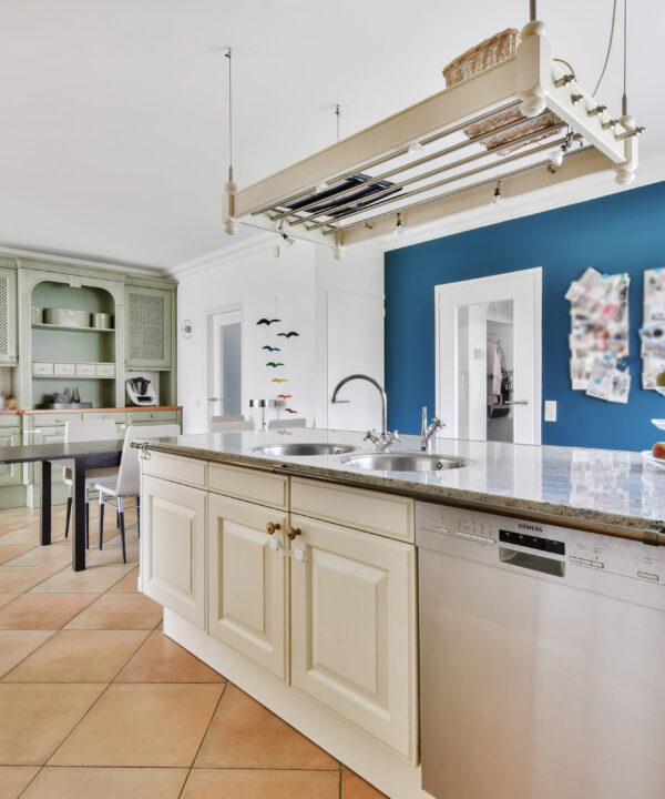 Interior of a beautiful kitchen in modern apartment