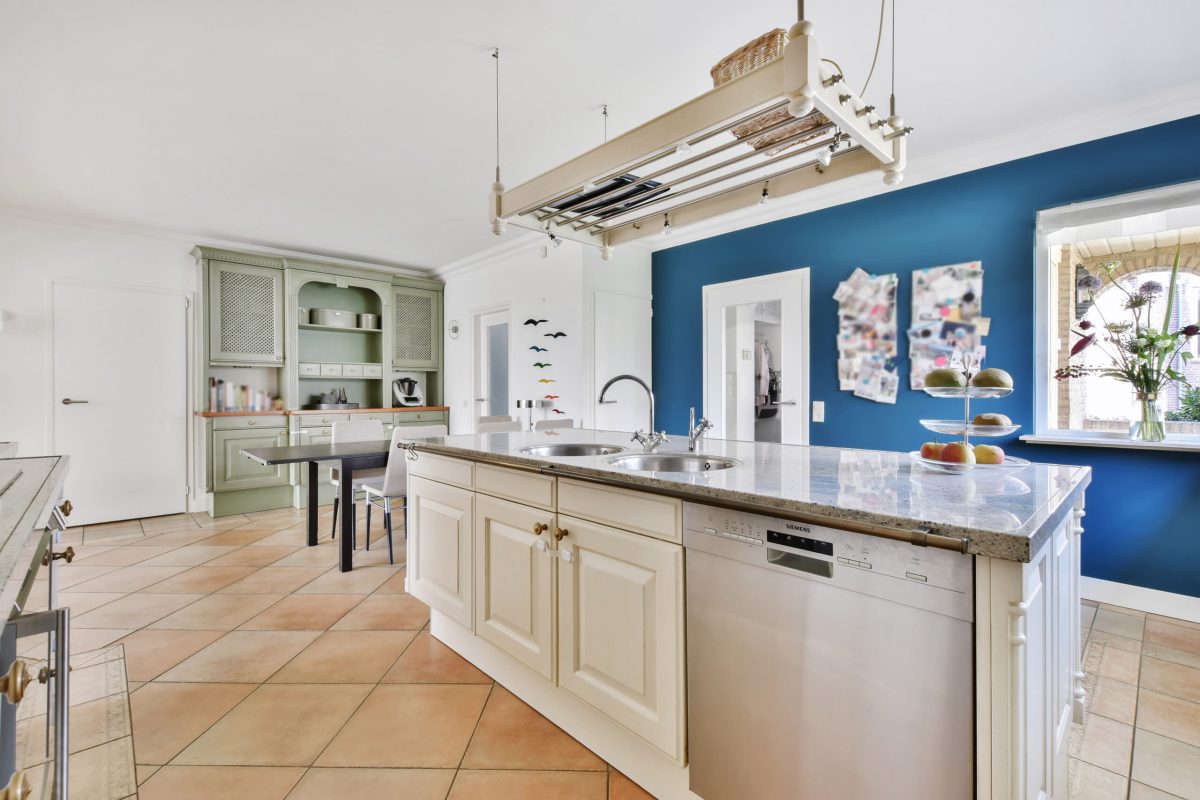 Interior of a beautiful kitchen in modern apartment